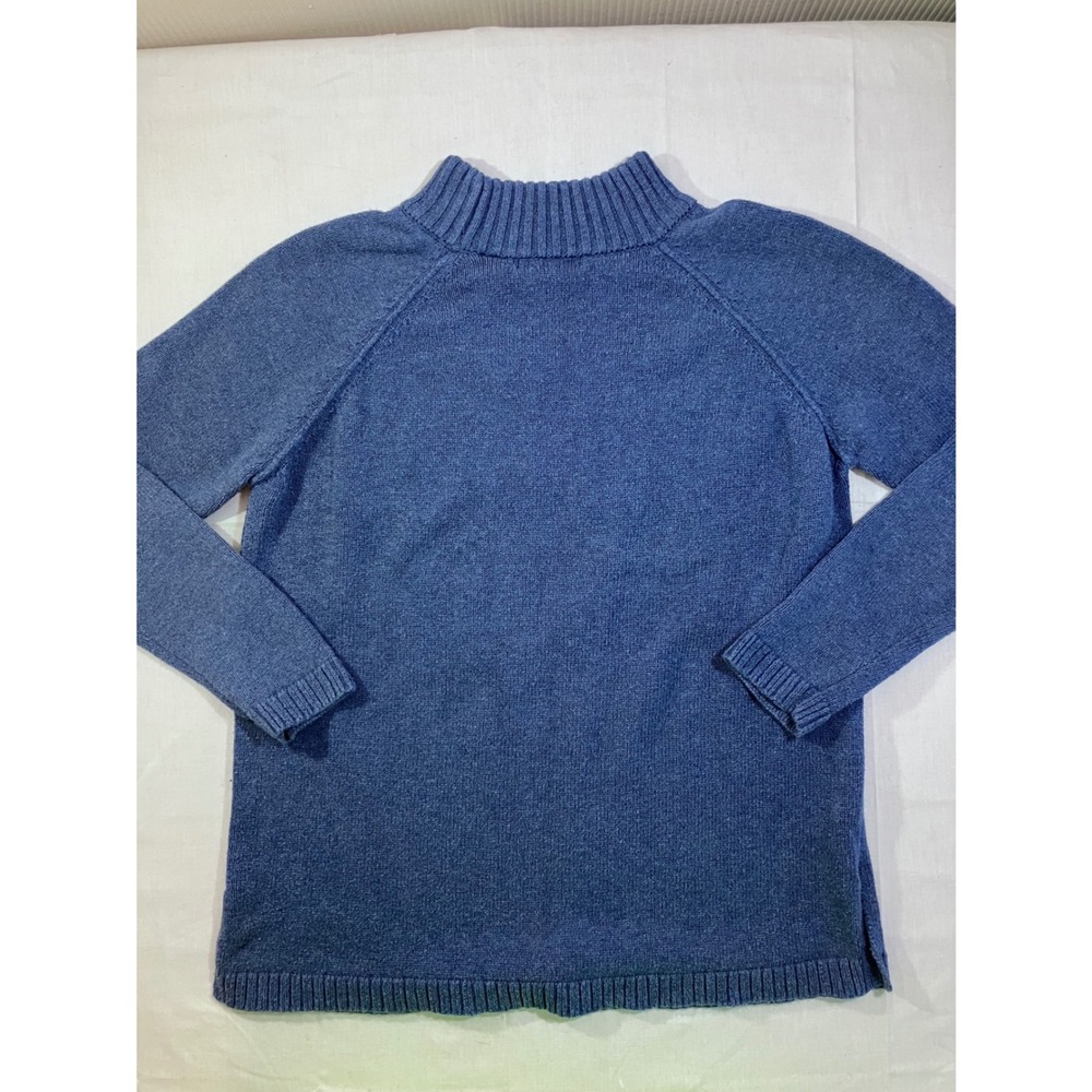 Jeanne Pierre Blue 100% Cotton Mock Neck‎ Pullover Sweater Womens Small - Picture 5 of 6
